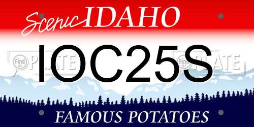 IOC25S Idaho License Plate