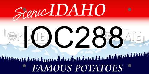 IOC288 Idaho License Plate