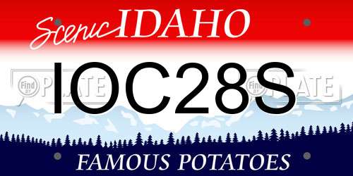 IOC28S Idaho License Plate