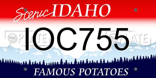 IOC755 Idaho License Plate