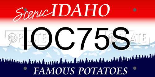 IOC75S Idaho License Plate