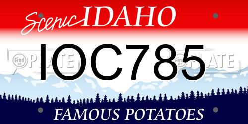 IOC785 Idaho License Plate