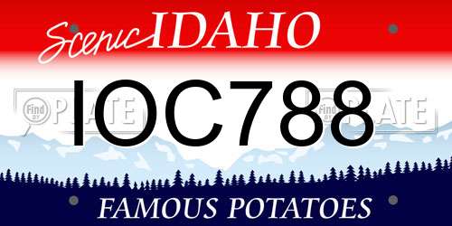 IOC788 Idaho License Plate