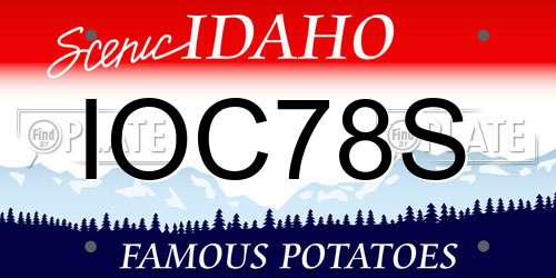 IOC78S Idaho License Plate