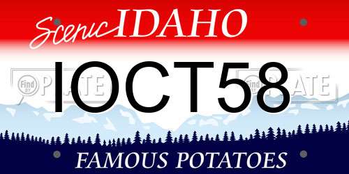 IOCT58 Idaho License Plate
