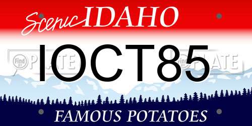IOCT85 Idaho License Plate