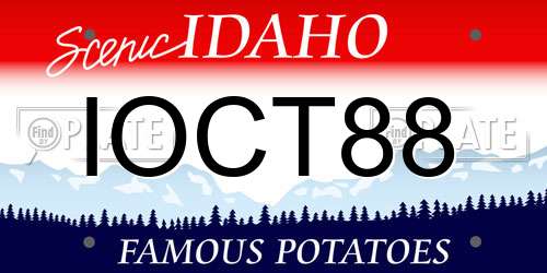 IOCT88 Idaho License Plate