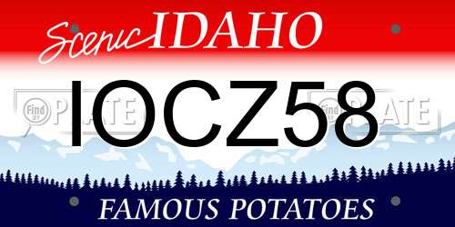 IOCZ58 Idaho License Plate