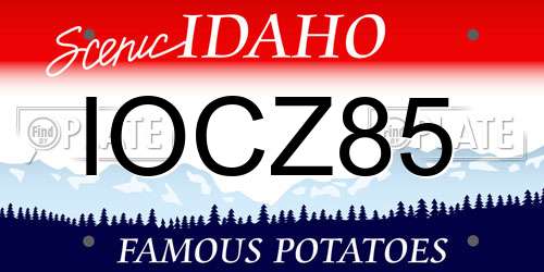IOCZ85 Idaho License Plate