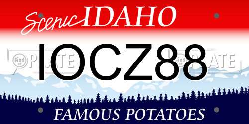 IOCZ88 Idaho License Plate
