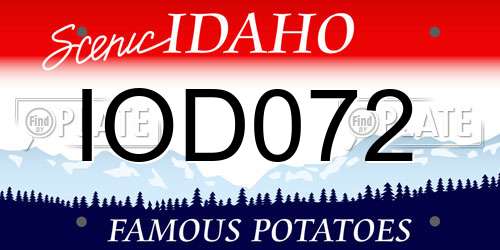 IOD072 Idaho License Plate