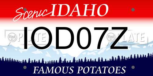 IOD07Z Idaho License Plate
