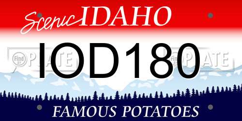 IOD180 Idaho License Plate