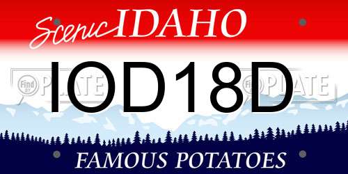 IOD18D Idaho License Plate