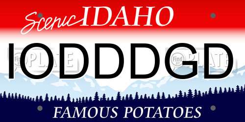 IODDDGD Idaho License Plate