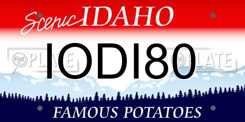 IODI80 Idaho License Plate
