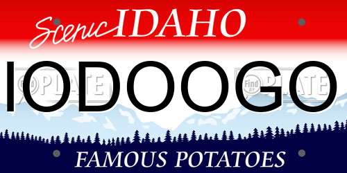 IODOOGO Idaho License Plate