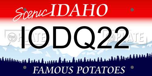 IODQ22 Idaho License Plate