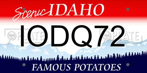 IODQ72 Idaho License Plate