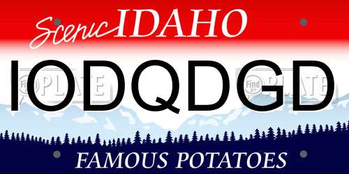 IODQDGD Idaho License Plate
