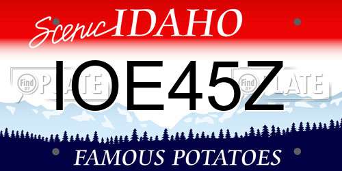 IOE45Z Idaho License Plate
