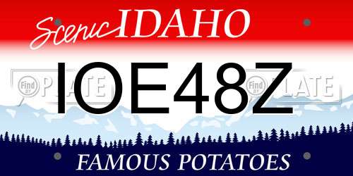 IOE48Z Idaho License Plate
