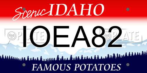 IOEA82 Idaho License Plate