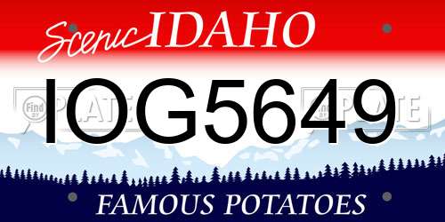 IOG5649 Idaho License Plate