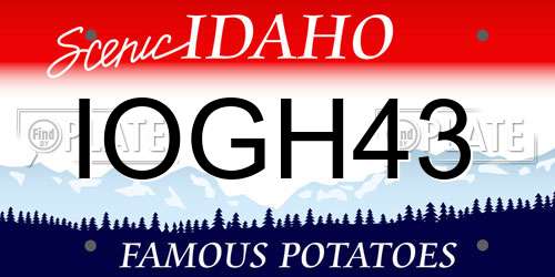 IOGH43 Idaho License Plate