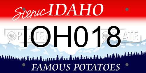 IOH018 Idaho License Plate