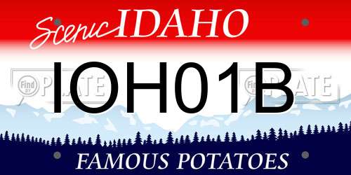 IOH01B Idaho License Plate