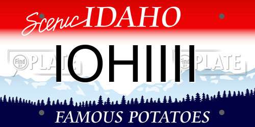 IOHIIII Idaho License Plate