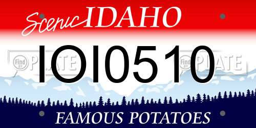 IOI0510 Idaho License Plate