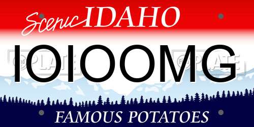 IOIOOMG Idaho License Plate