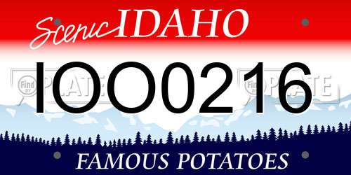 IOO0216 Idaho License Plate