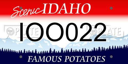 IOO022 Idaho License Plate