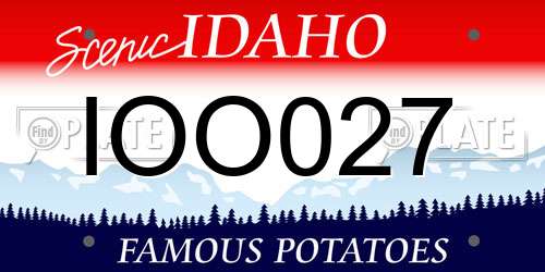 IOO027 Idaho License Plate