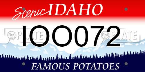 IOO072 Idaho License Plate