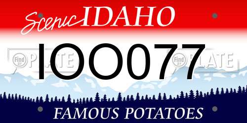 IOO077 Idaho License Plate