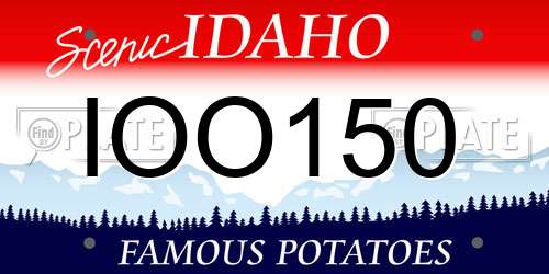 IOO150 Idaho License Plate