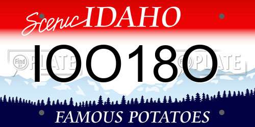 IOO18O Idaho License Plate