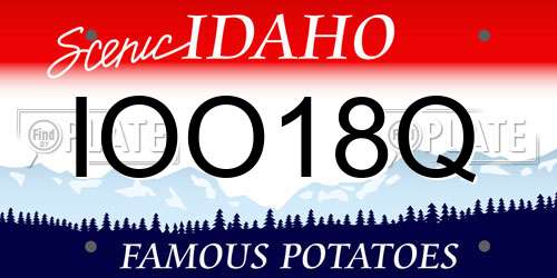 IOO18Q Idaho License Plate
