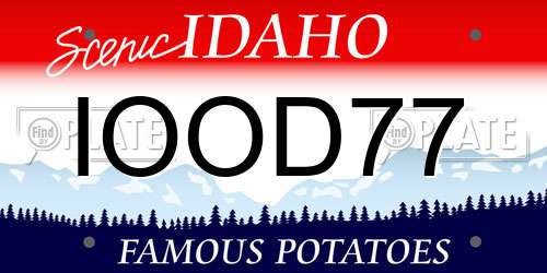 IOOD77 Idaho License Plate