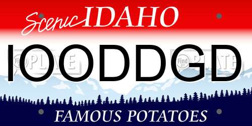IOODDGD Idaho License Plate