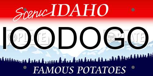 IOODOGO Idaho License Plate