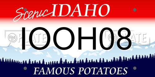 IOOH08 Idaho License Plate
