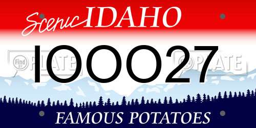 IOOO27 Idaho License Plate