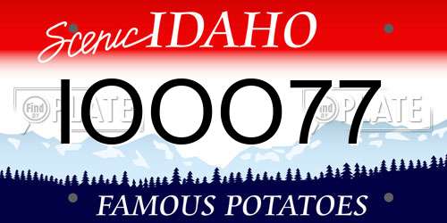 IOOO77 Idaho License Plate