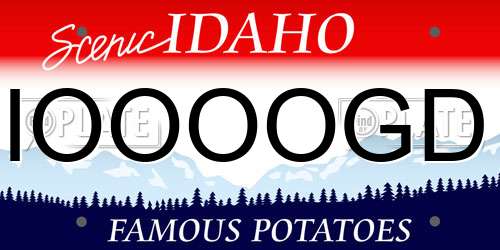 IOOOOGD Idaho License Plate