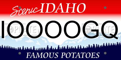 IOOOOGQ Idaho License Plate